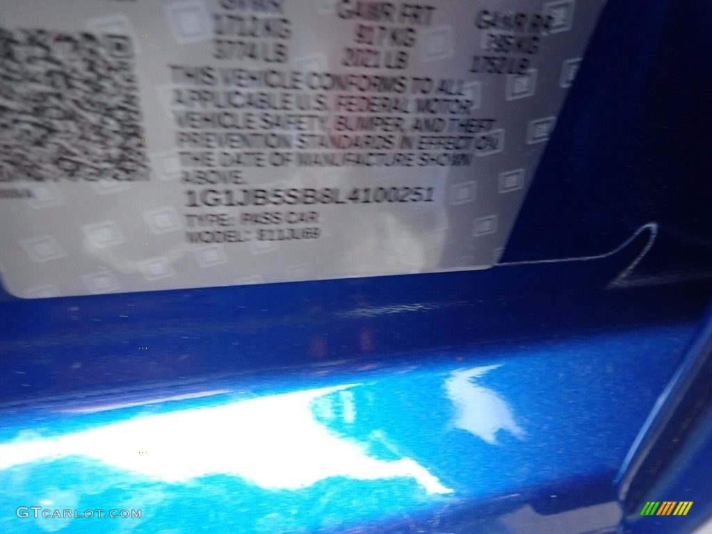 2020 Sonic LS Sedan - Kinetic Blue Metallic / Jet Black/Dark Titanium photo #16