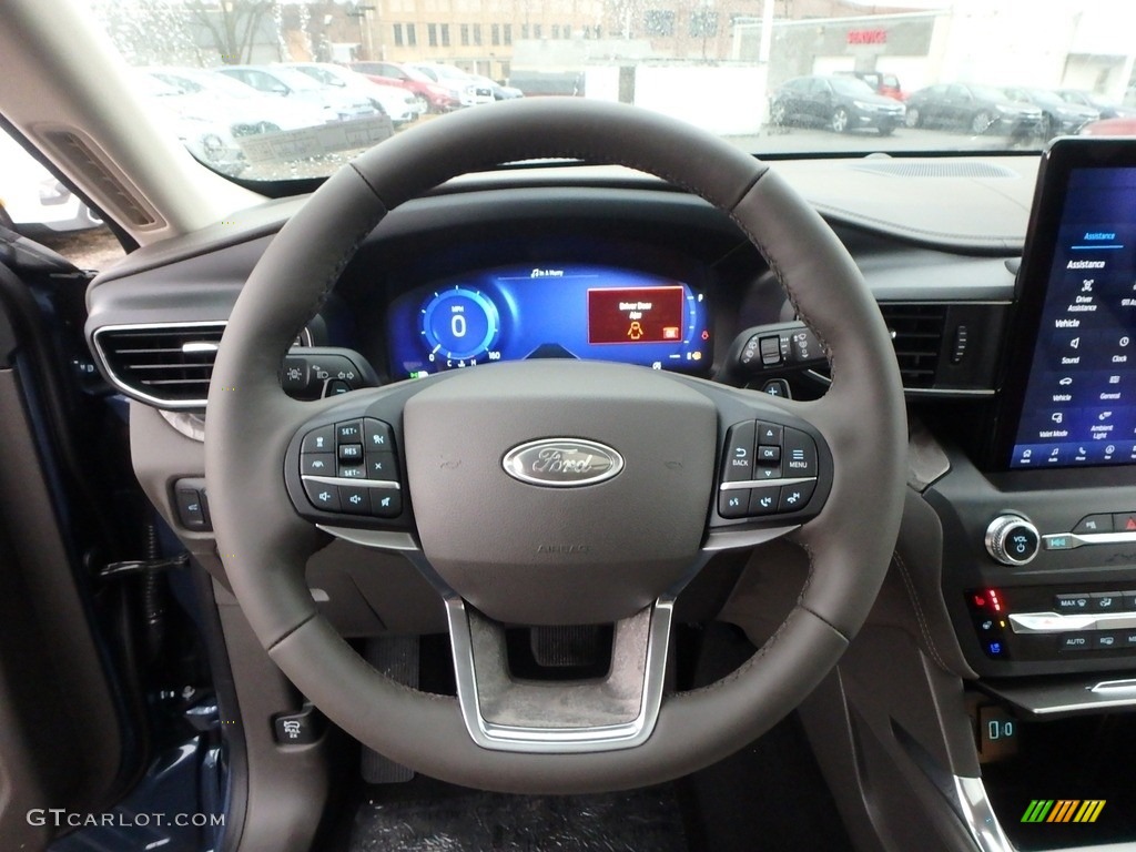 2020 Ford Explorer Platinum 4WD Ebony Steering Wheel Photo #136187491