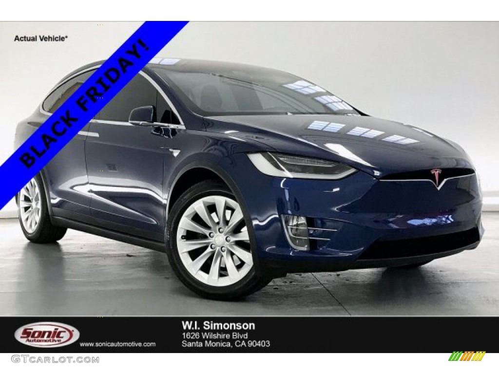 2018 Model X 75D - Deep Blue Metallic / Black photo #1