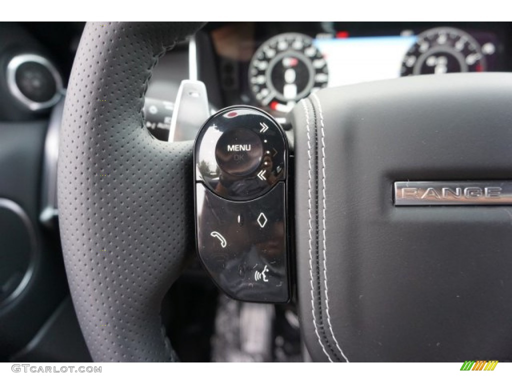 2020 Land Rover Range Rover Sport SVR Ebony/Ebony Steering Wheel Photo #136195740