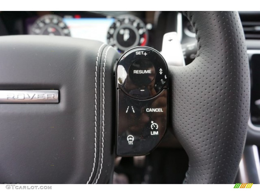 2020 Land Rover Range Rover Sport SVR Ebony/Ebony Steering Wheel Photo #136195755