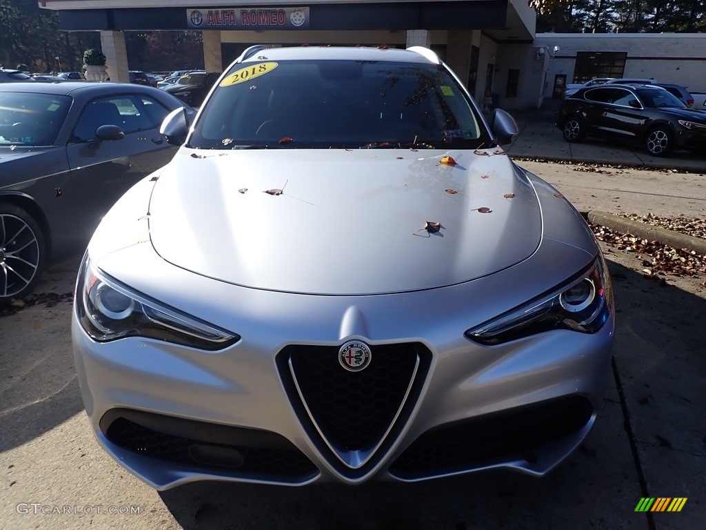 2018 Stelvio AWD - Silverstone Gray Metallic / Black/Black photo #12