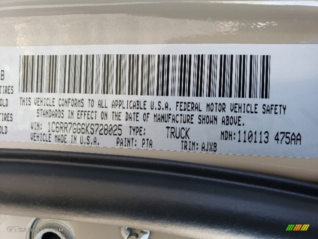 2019 1500 Color Code PTA for Mojave Sand Photo #136202791
