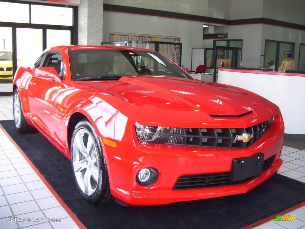 2010 Camaro SS Coupe - Victory Red / Beige photo #5