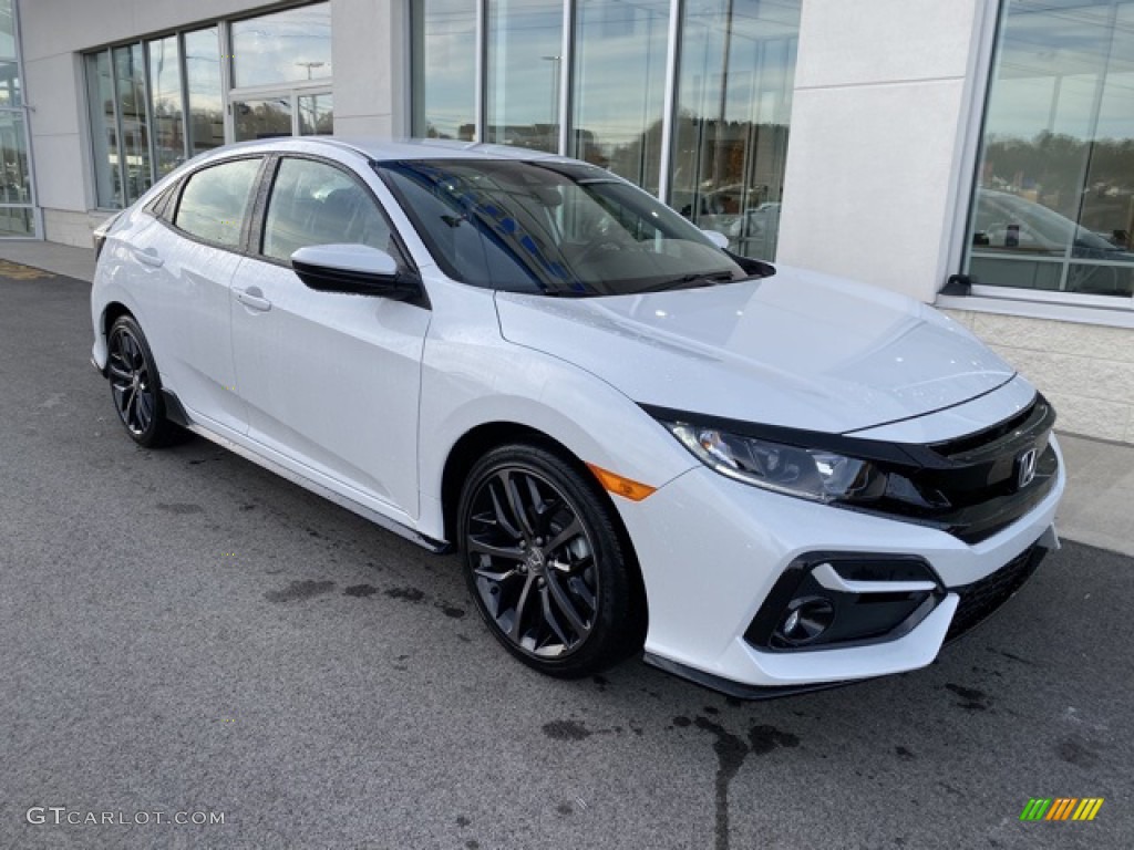 2020 Civic Sport Hatchback - Platinum White Pearl / Black photo #2