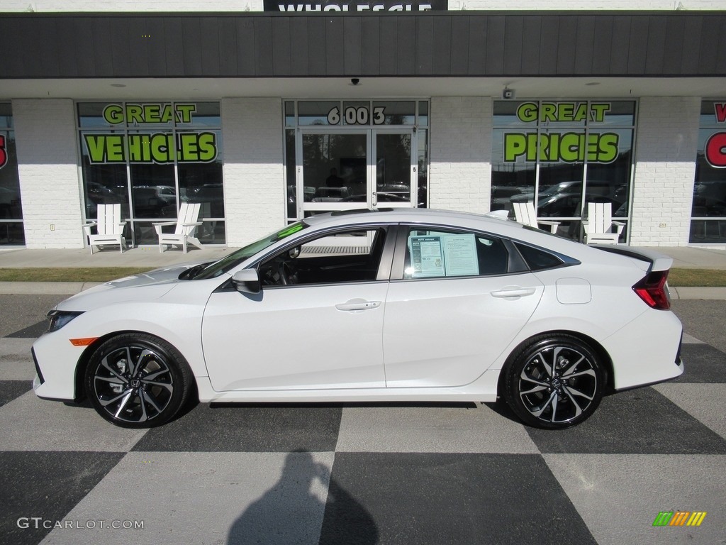 2019 Civic Si Sedan - Platinum White Pearl / Black photo #1