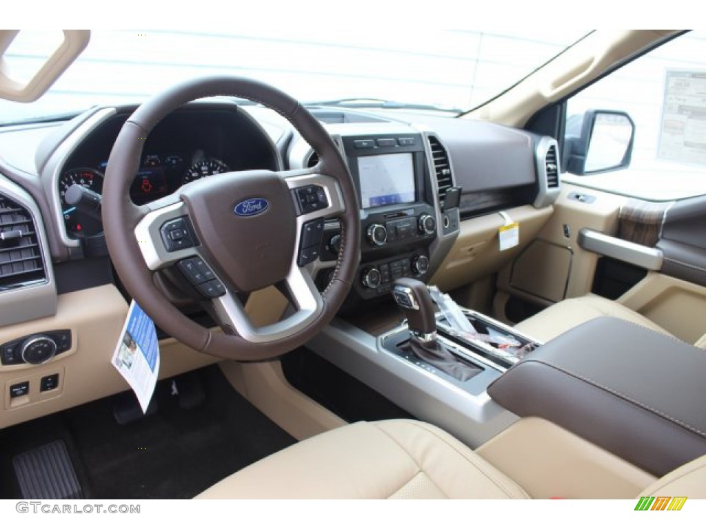 Medium Light Camel Interior 2020 Ford F150 Lariat SuperCrew Photo #136224311