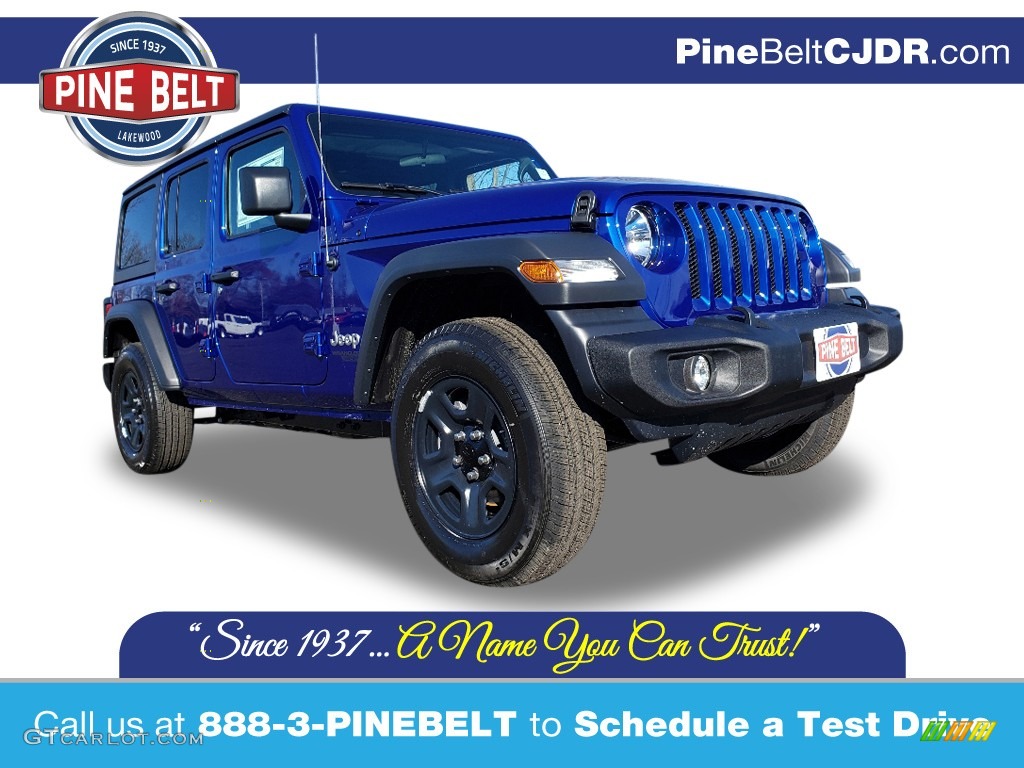 2020 Wrangler Unlimited Sport 4x4 - Ocean Blue Metallic / Black photo #1