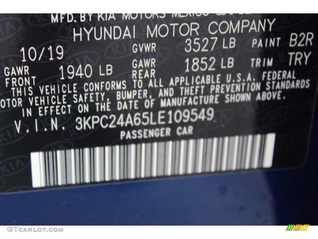 2020 Accent Color Code B2R for Admiral Blue Photo #136225490