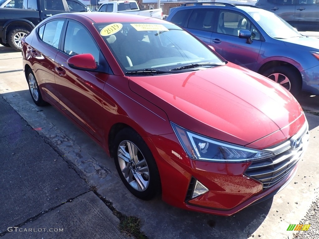 2019 Elantra SEL - Scarlet Red / Gray photo #5