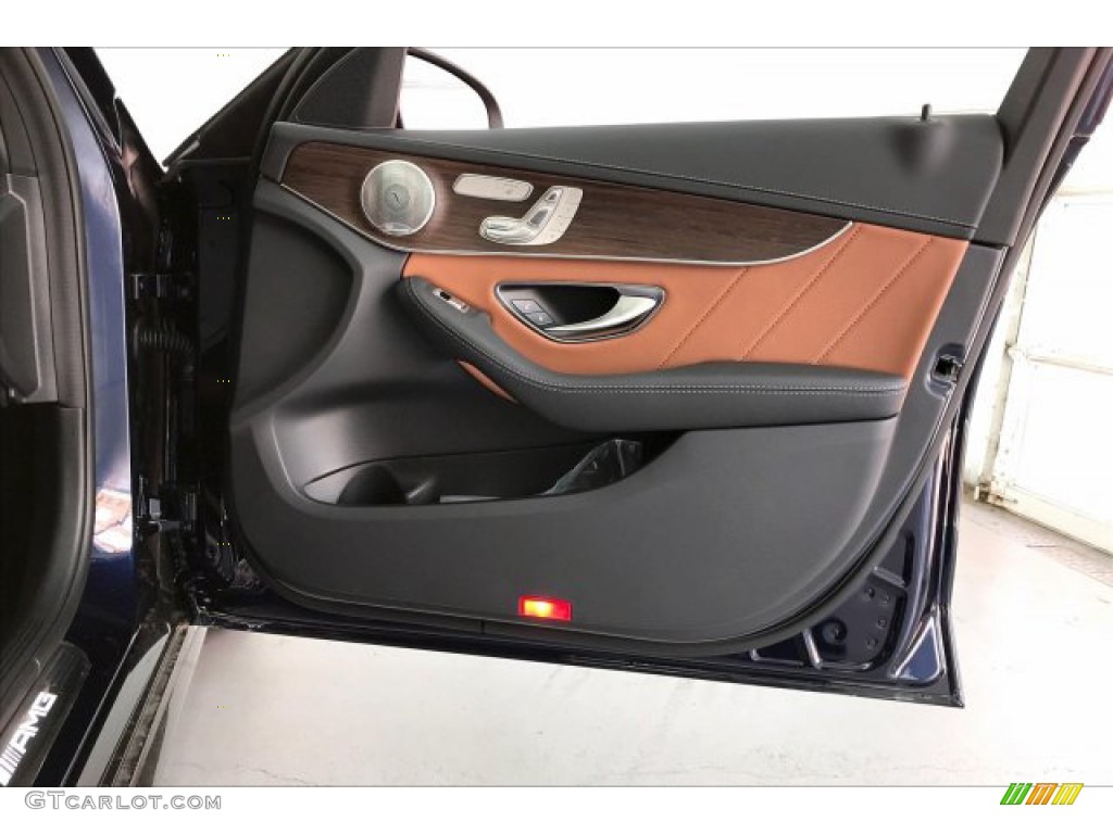 2020 Mercedes-Benz C AMG 43 4Matic Sedan Saddle Brown/Black Door Panel Photo #136230692