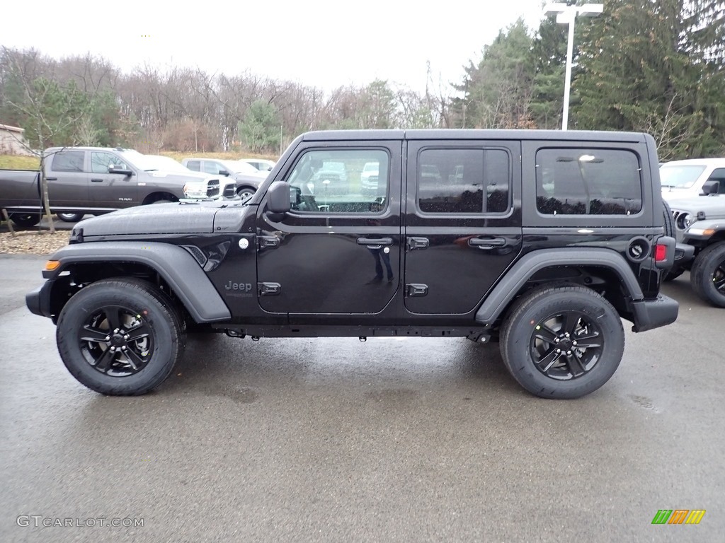 Black 2020 Jeep Wrangler Unlimited Sport 4x4 Exterior Photo #136236500