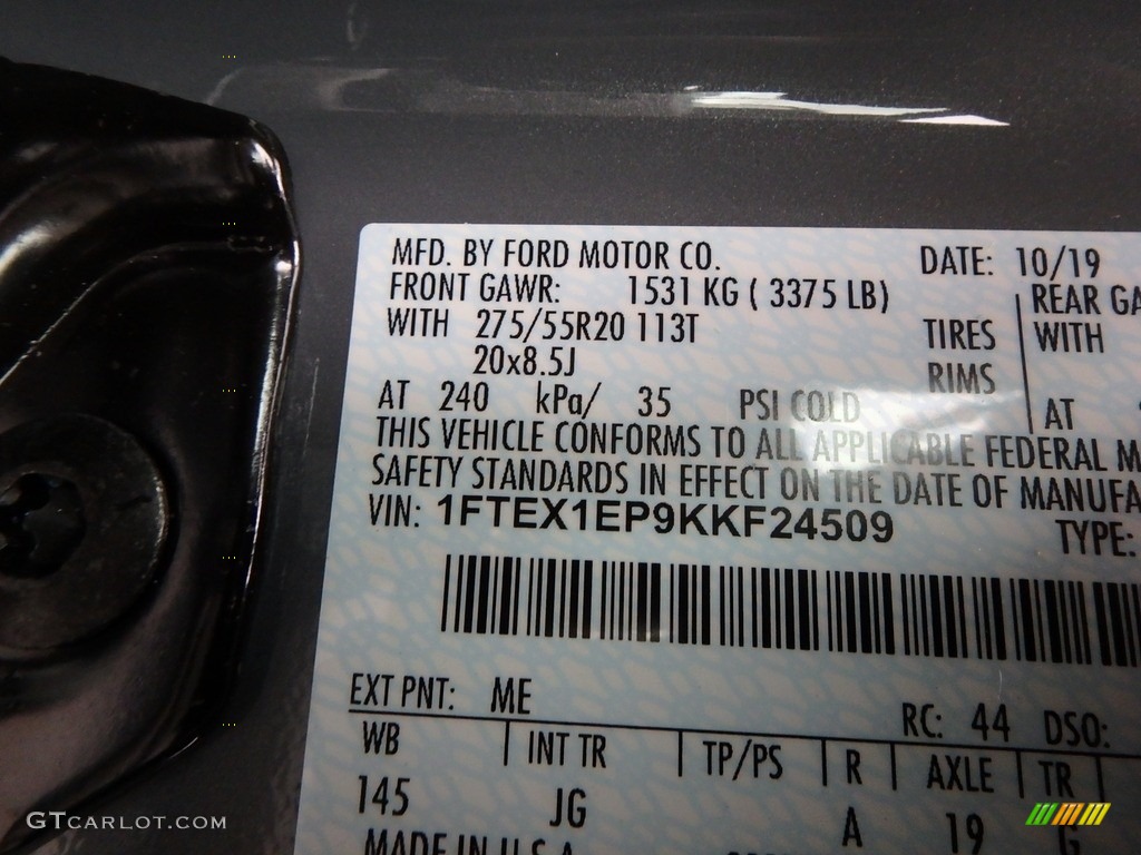 2019 F150 Color Code ME for Abyss Gray Photo #136236718