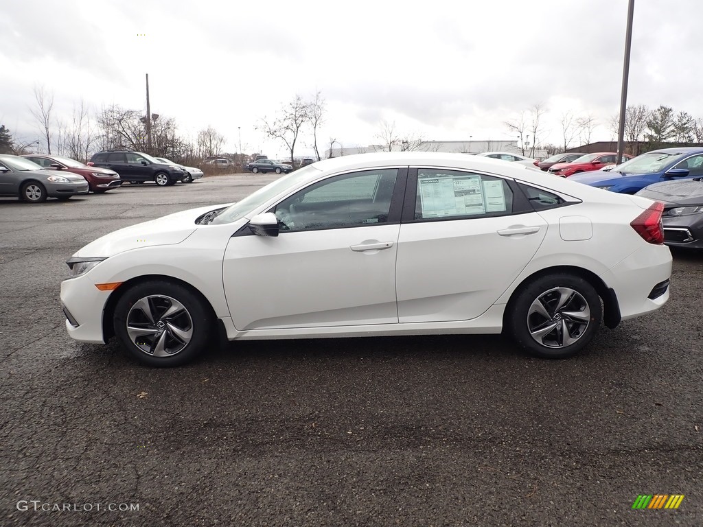 Platinum White Pearl 2020 Honda Civic LX Sedan Exterior Photo #136238357