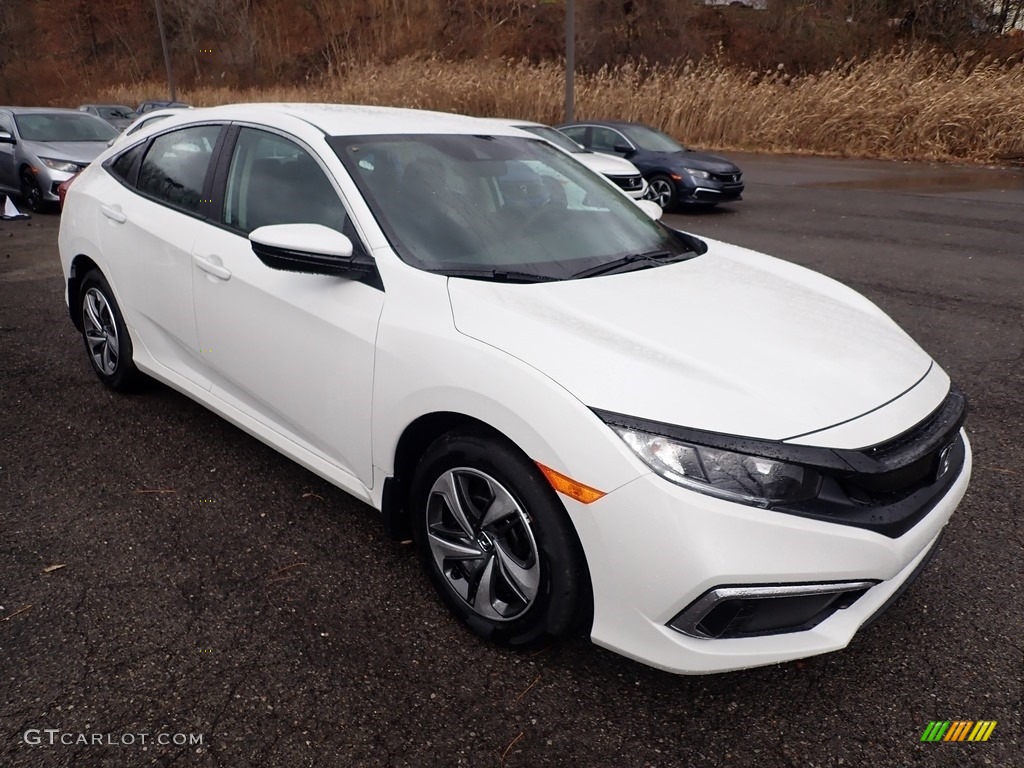 Platinum White Pearl 2020 Honda Civic LX Sedan Exterior Photo #136238462