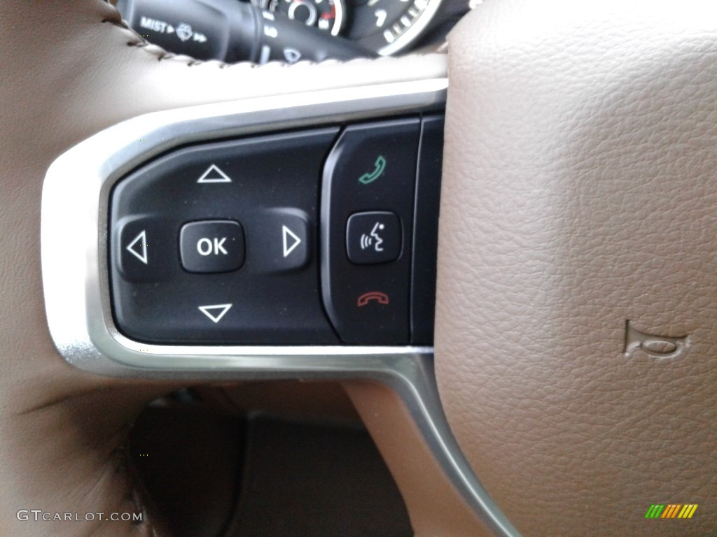 2020 Ram 1500 Laramie Crew Cab 4x4 Light Frost Beige/Mountain Brown Steering Wheel Photo #136242194