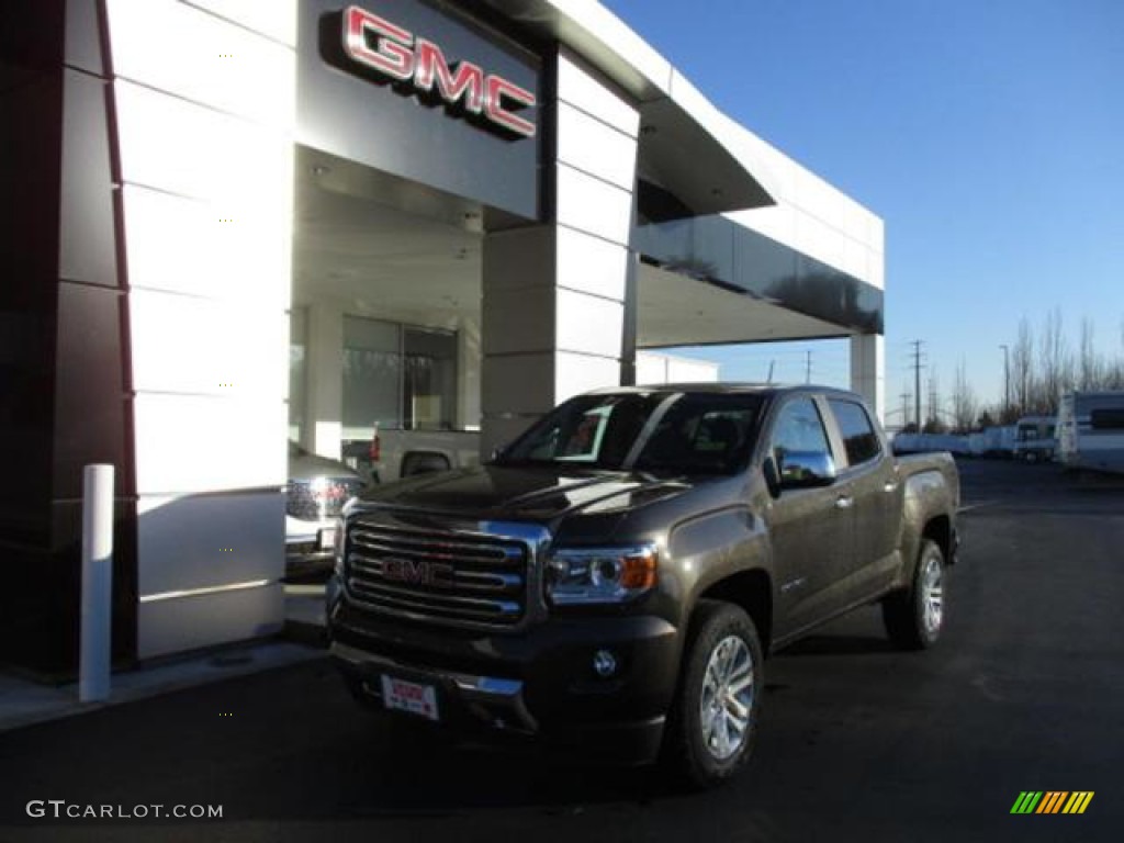 2020 Canyon SLT Crew Cab 4x4 - Smokey Quartz Metallic / Cocoa/Dune photo #1