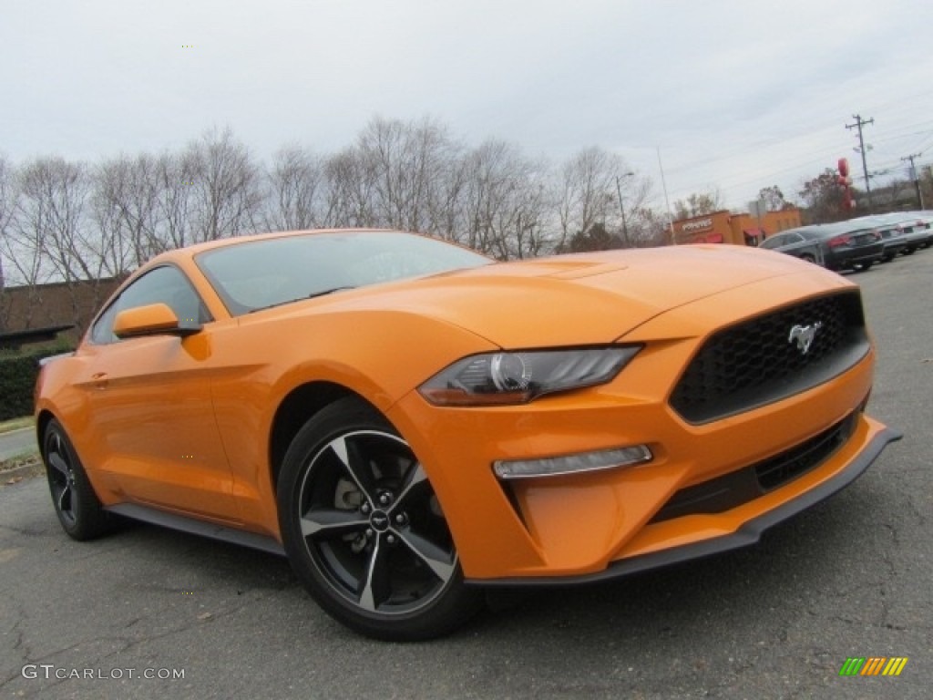 2018 Mustang EcoBoost Fastback - Orange Fury / Ebony photo #2