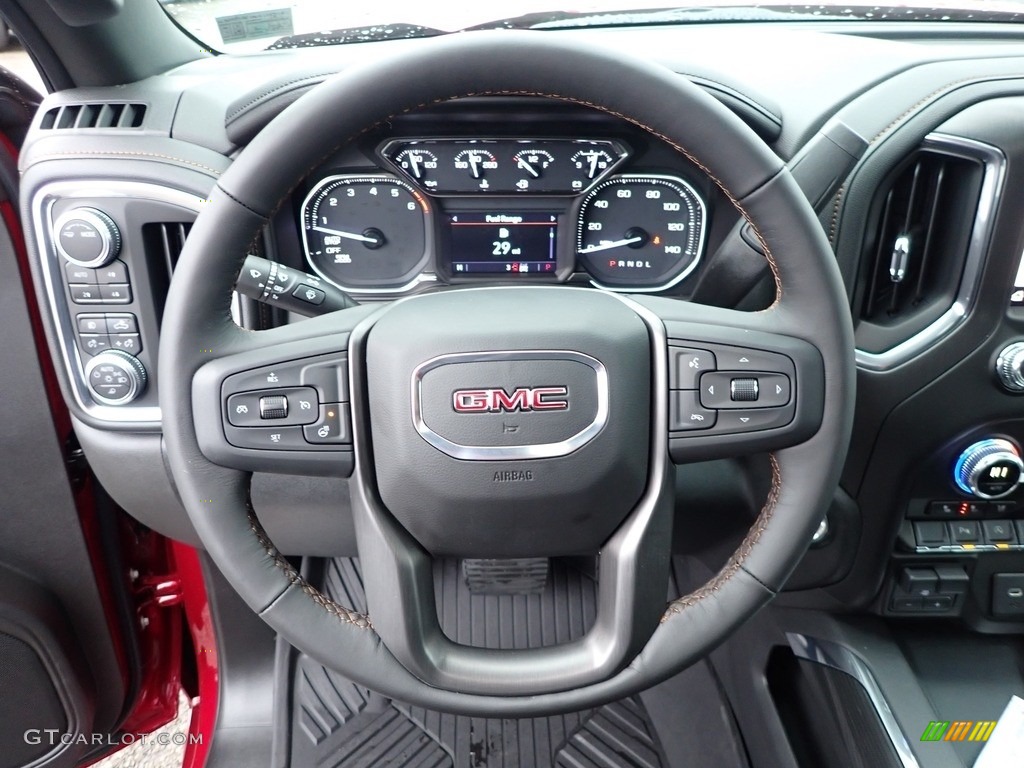 2020 GMC Sierra 1500 AT4 Crew Cab 4WD Jet Black Steering Wheel Photo #136273997