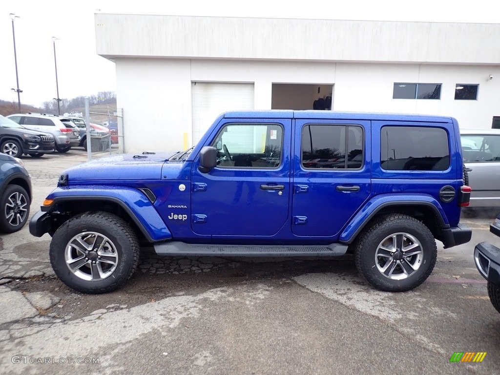 2020 Wrangler Unlimited Sahara 4x4 - Ocean Blue Metallic / Black photo #2