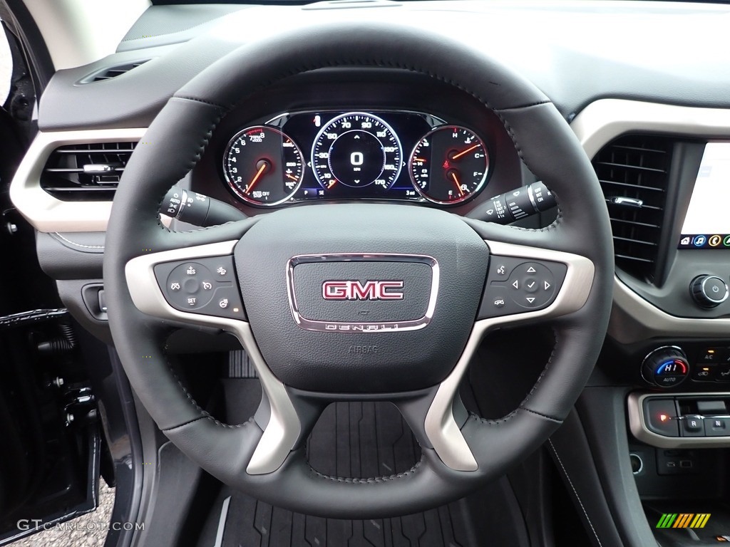 2020 GMC Acadia Denali AWD Jet Black Steering Wheel Photo #136277732