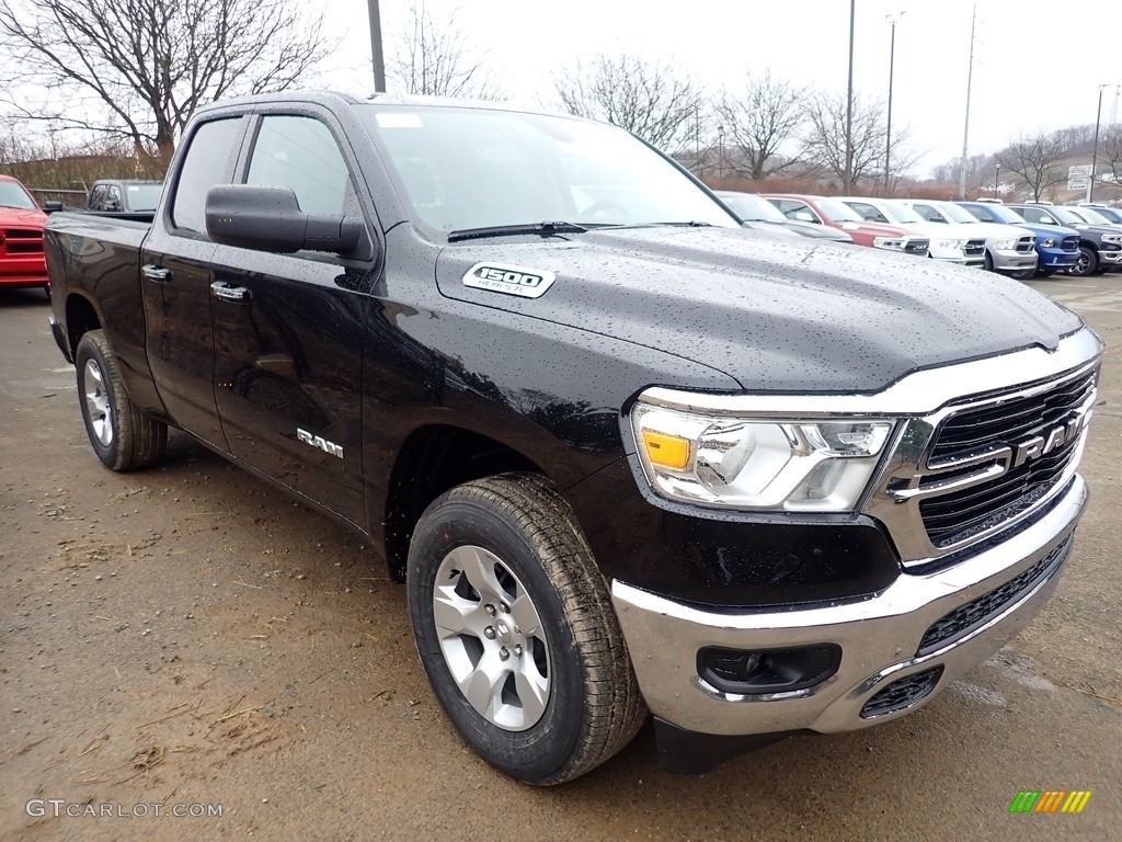 2020 1500 Big Horn Quad Cab 4x4 - Diamond Black Crystal Pearl / Black/Diesel Gray photo #6