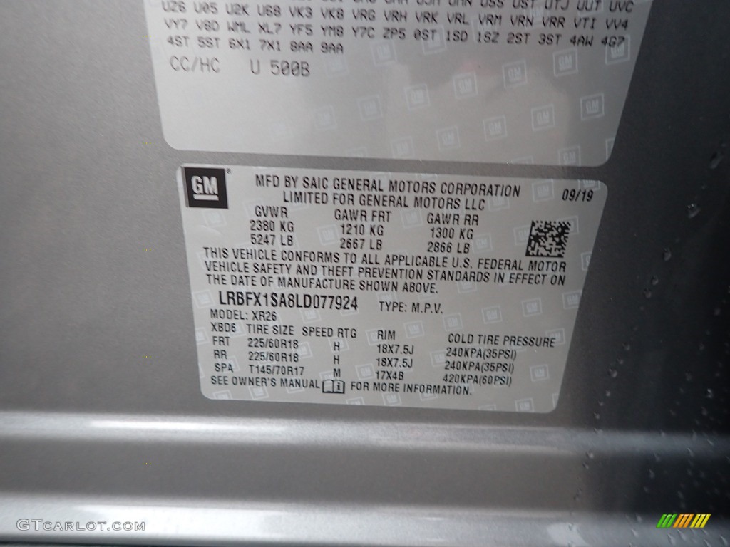 2020 Envision Color Code 500B for Satin Steel Metallic Photo #136282394
