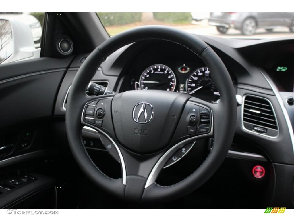 2020 Acura RLX Sport Hybrid SH-AWD Ebony Steering Wheel Photo #136284722
