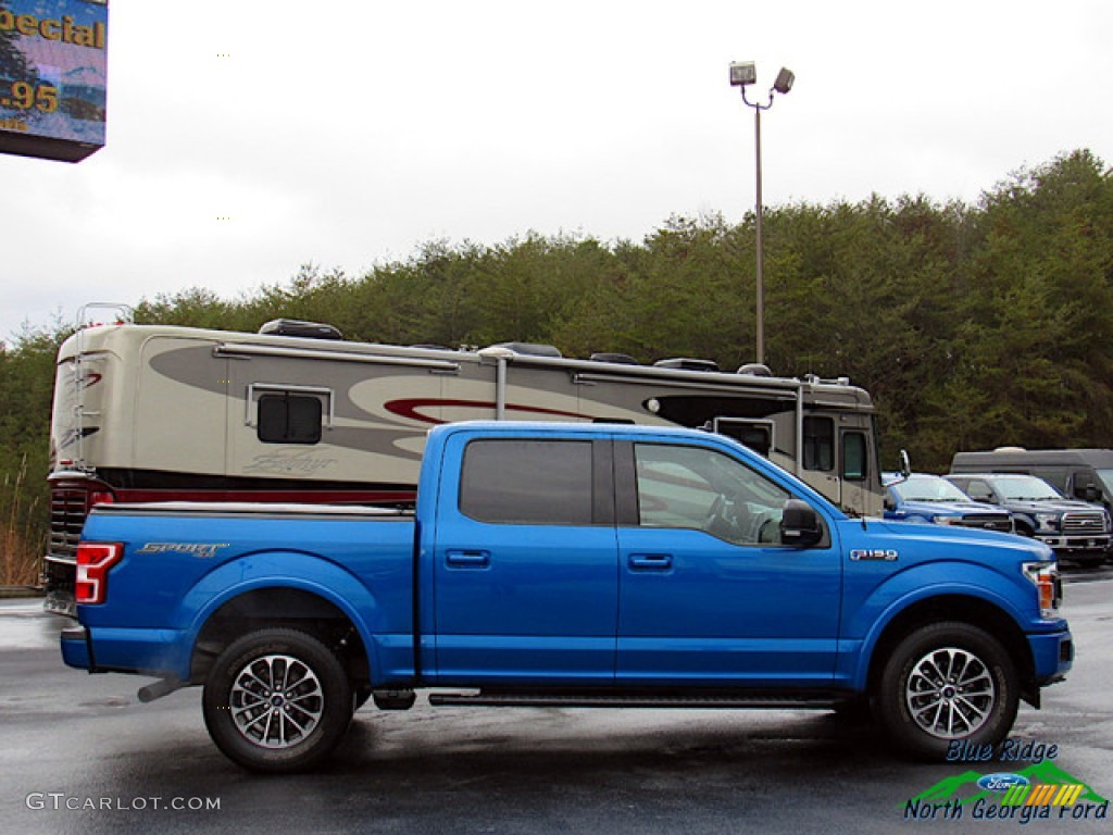 2019 F150 XLT SuperCrew 4x4 - Velocity Blue / Earth Gray photo #6