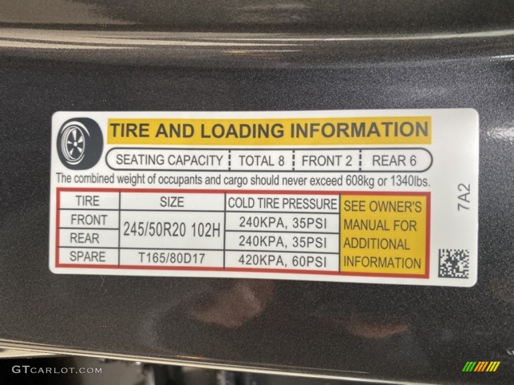 2020 Honda Pilot Touring AWD Info Tag Photos