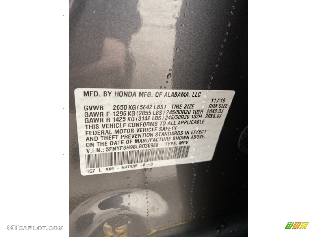 2020 Pilot Color Code NH797M for Modern Steel Metallic Photo #136287506