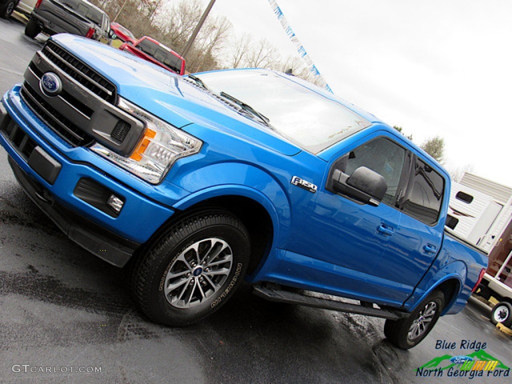 2019 F150 XLT SuperCrew 4x4 - Velocity Blue / Earth Gray photo #34