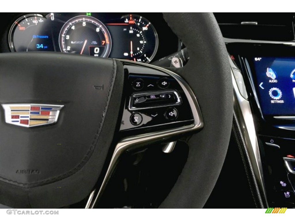 2016 Cadillac CTS CTS-V Sedan Jet Black/Saffron Steering Wheel Photo #136291160