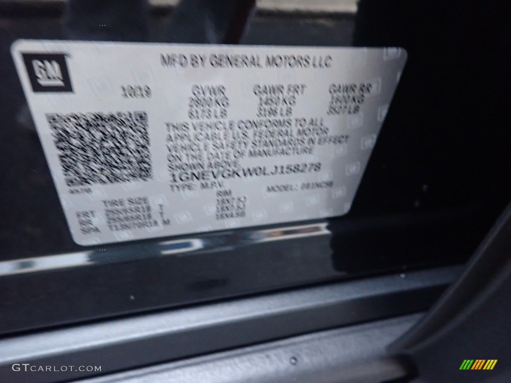 2020 Traverse LT AWD - Graphite Metallic / Jet Black photo #15