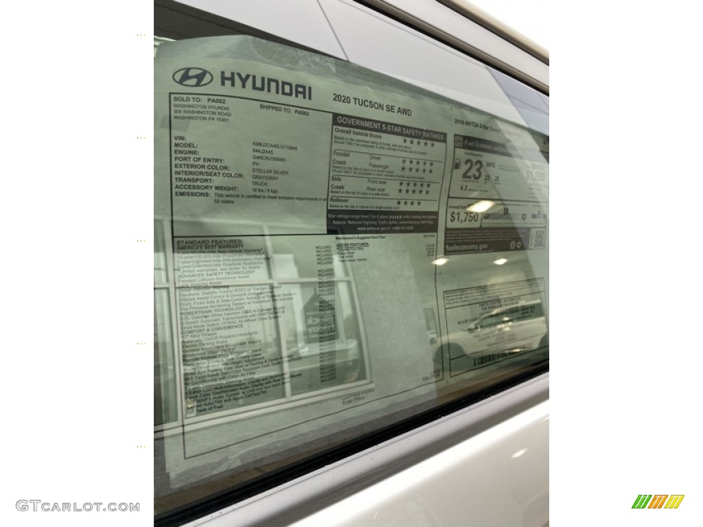 2020 Hyundai Tucson SE AWD Window Sticker Photos