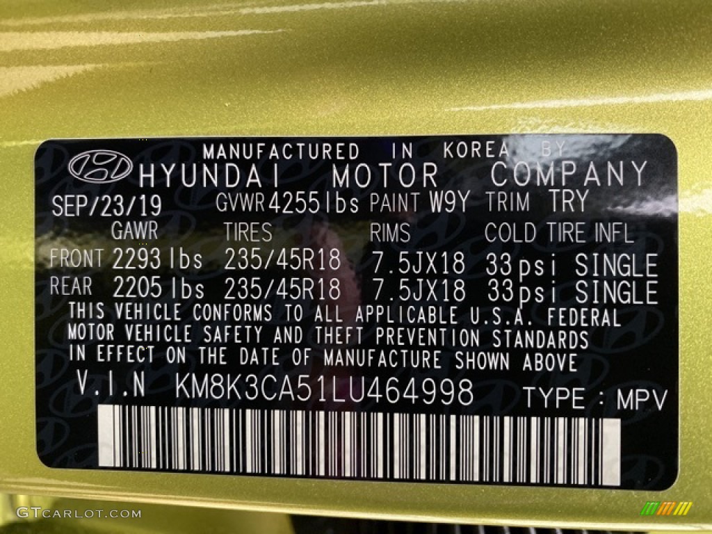 2020 Kona Color Code W9Y for Lime Twist Photo #136307178