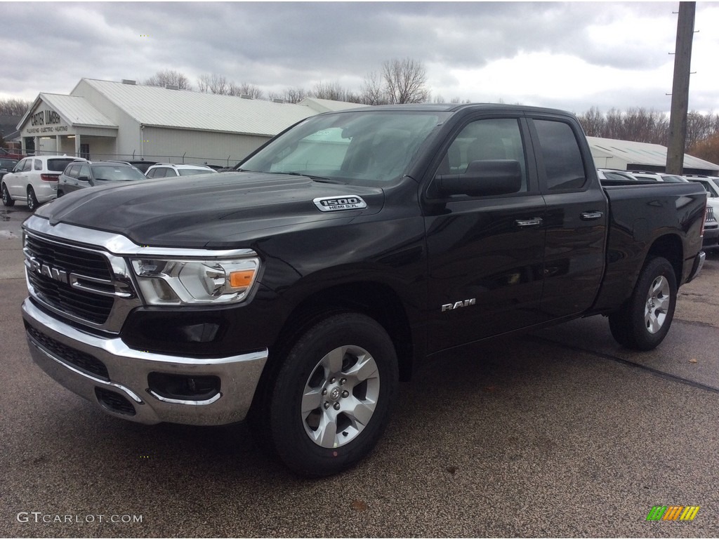 2020 1500 Big Horn Quad Cab 4x4 - Diamond Black Crystal Pearl / Black/Diesel Gray photo #5