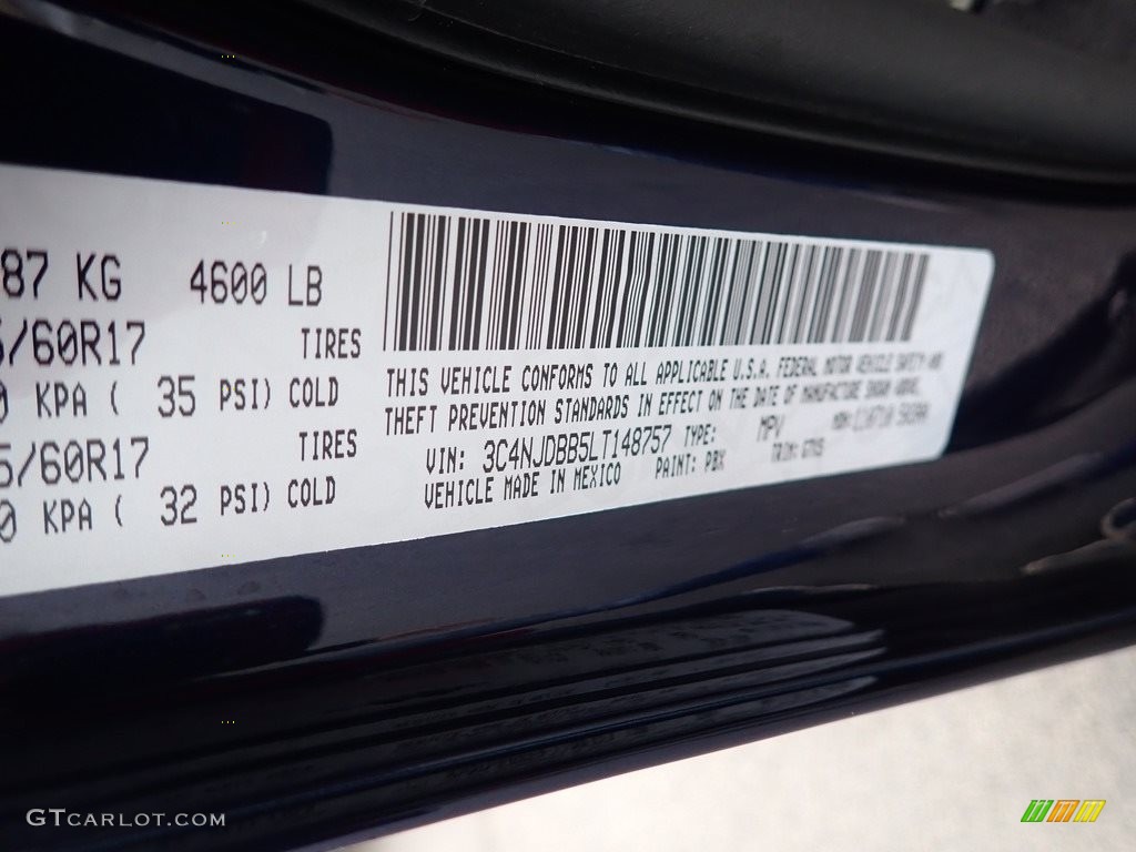 2020 Compass Latitude 4x4 - Jazz Blue Pearl / Ski Gray/Black photo #15