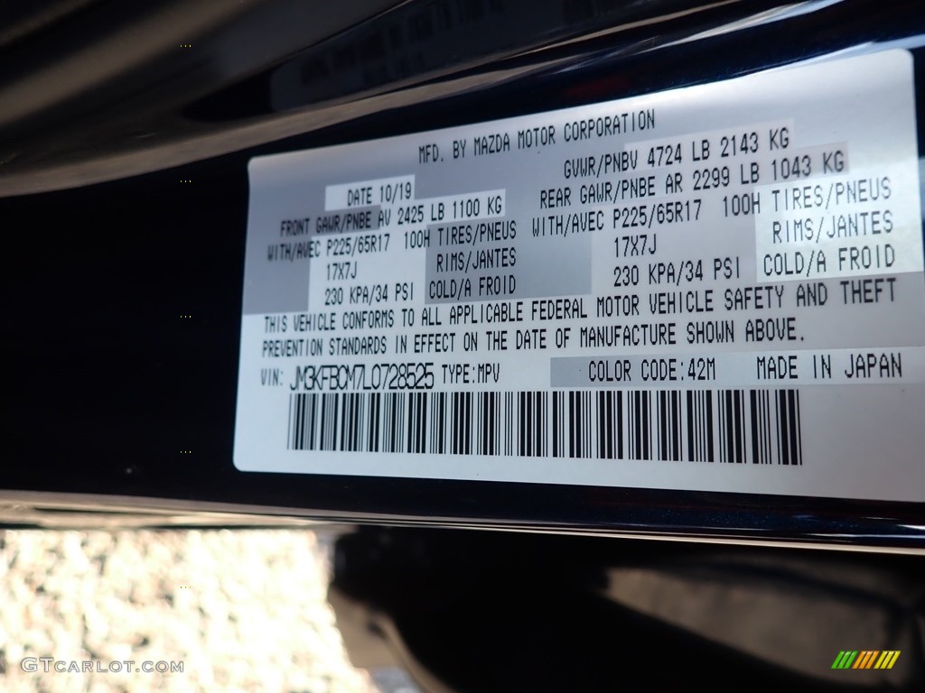 2020 CX-5 Color Code 42M for Deep Crystal Blue Mica Photo #136327553
