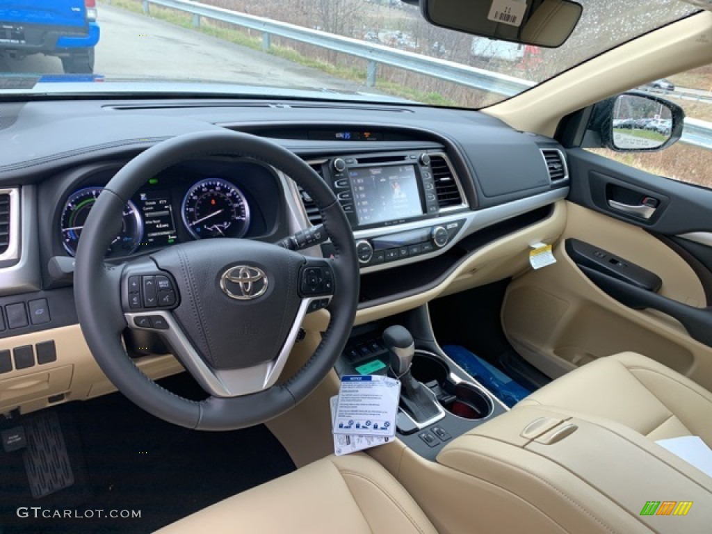 Almond Interior 2019 Toyota Highlander Hybrid XLE AWD Photo #136328249