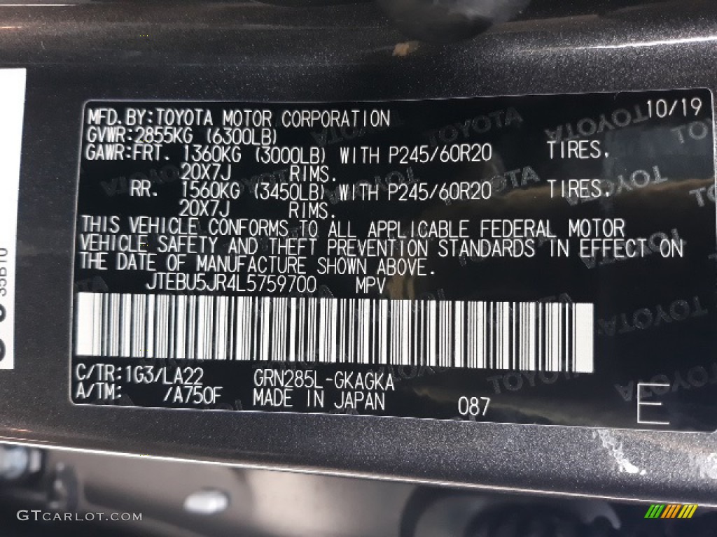 2020 4Runner Limited 4x4 - Magnetic Gray Metallic / Black photo #10