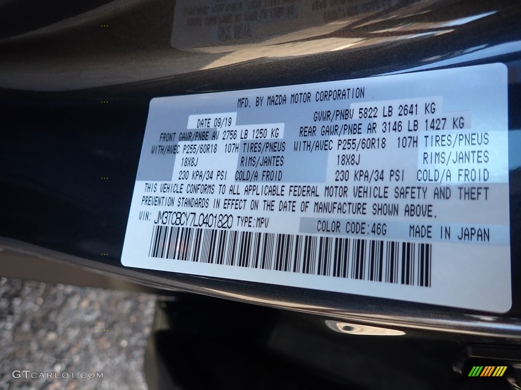 2020 CX-9 Color Code 46G for Machine Gray Metallic Photo #136329998
