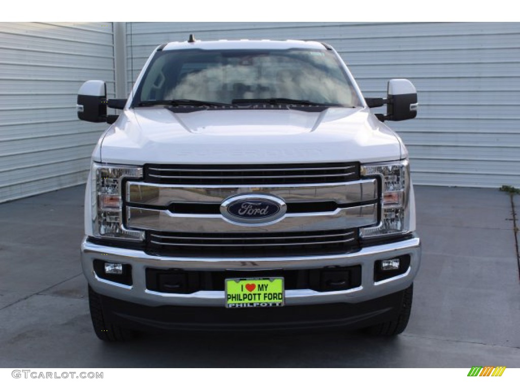 2019 F250 Super Duty Lariat Crew Cab 4x4 - White Platinum / Camel photo #3