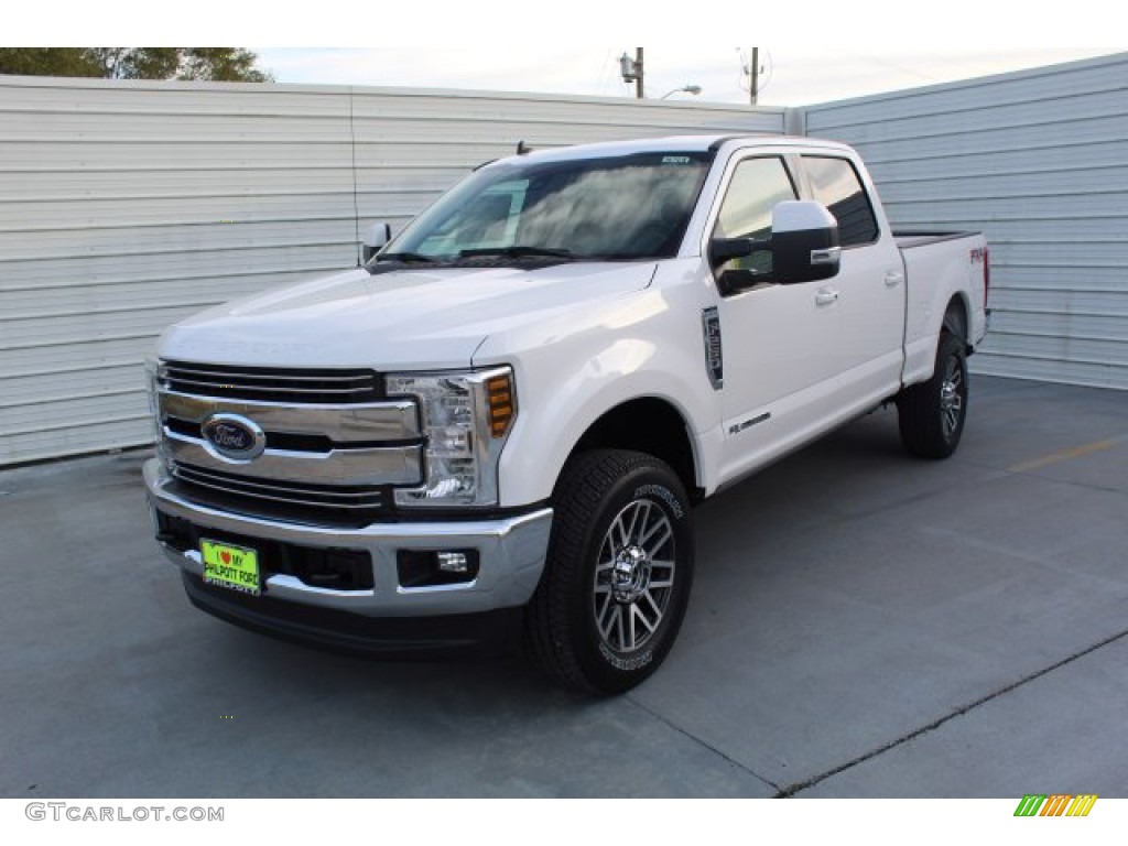 2019 F250 Super Duty Lariat Crew Cab 4x4 - White Platinum / Camel photo #4