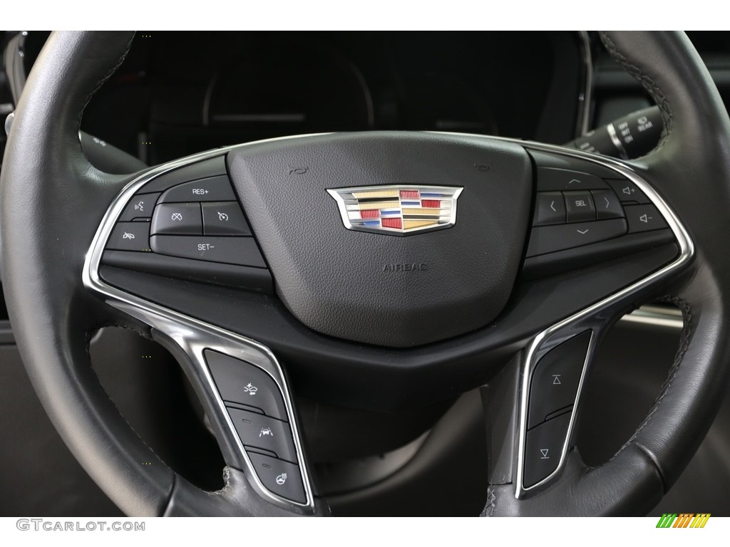 2019 Cadillac XT5 Luxury AWD Jet Black Steering Wheel Photo #136331441