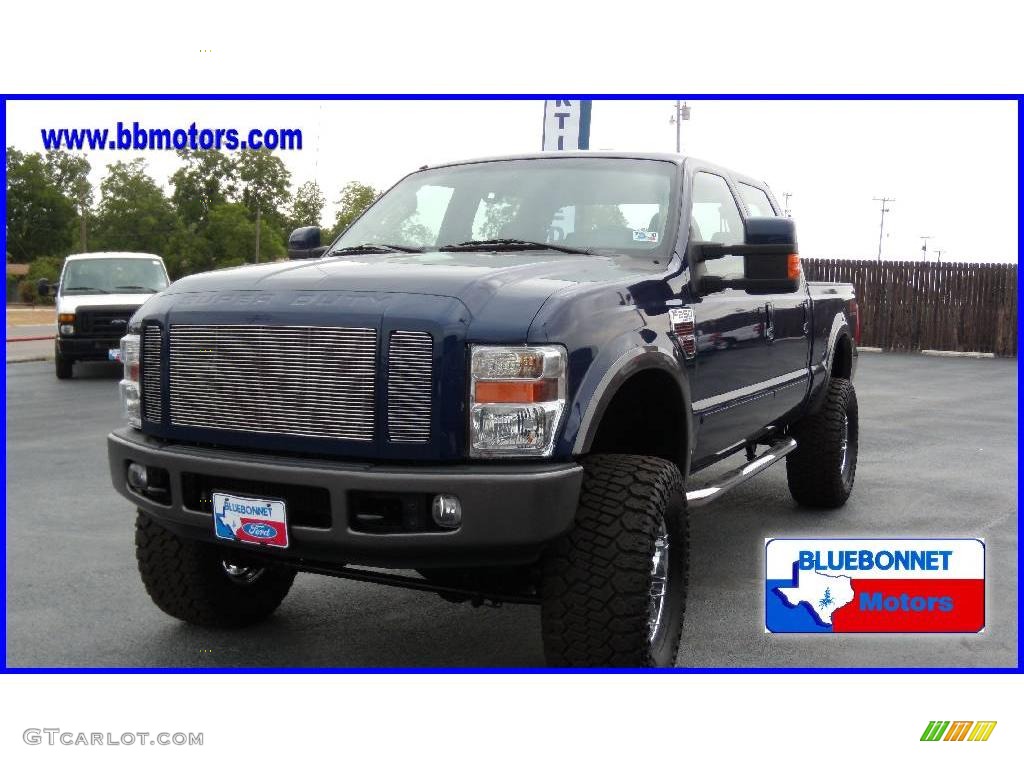 2008 F250 Super Duty XLT Crew Cab 4x4 - Dark Blue Pearl Metallic / Ebony photo #1