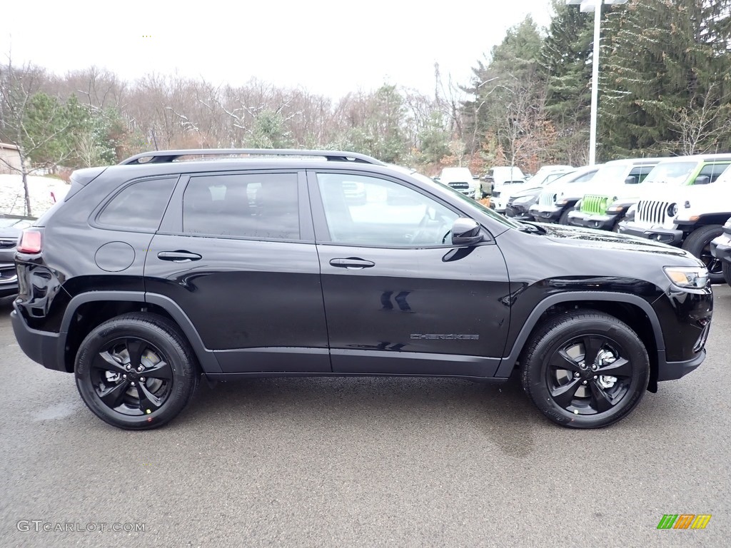 2020 Cherokee Latitude Plus 4x4 - Diamond Black Crystal Pearl / Black photo #6