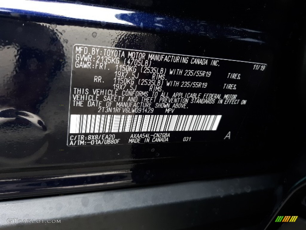2020 RAV4 Color Code 8X8 for Blueprint Photo #136344560