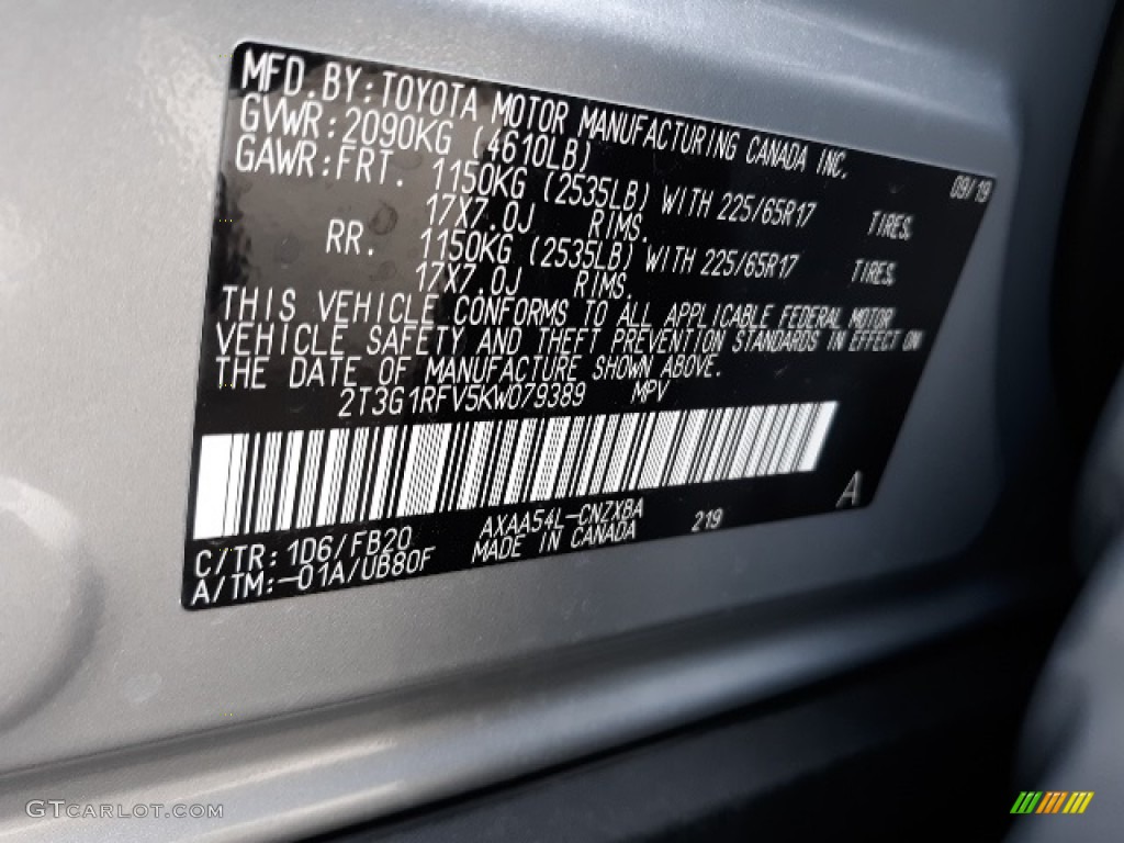 2019 RAV4 LE AWD - Silver Sky Metallic / Black photo #11