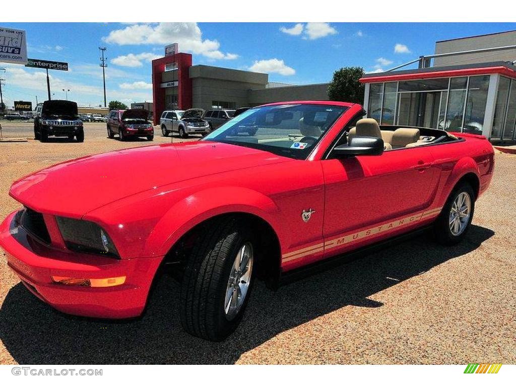 2009 Mustang V6 Premium Convertible - Torch Red / Medium Parchment photo #21